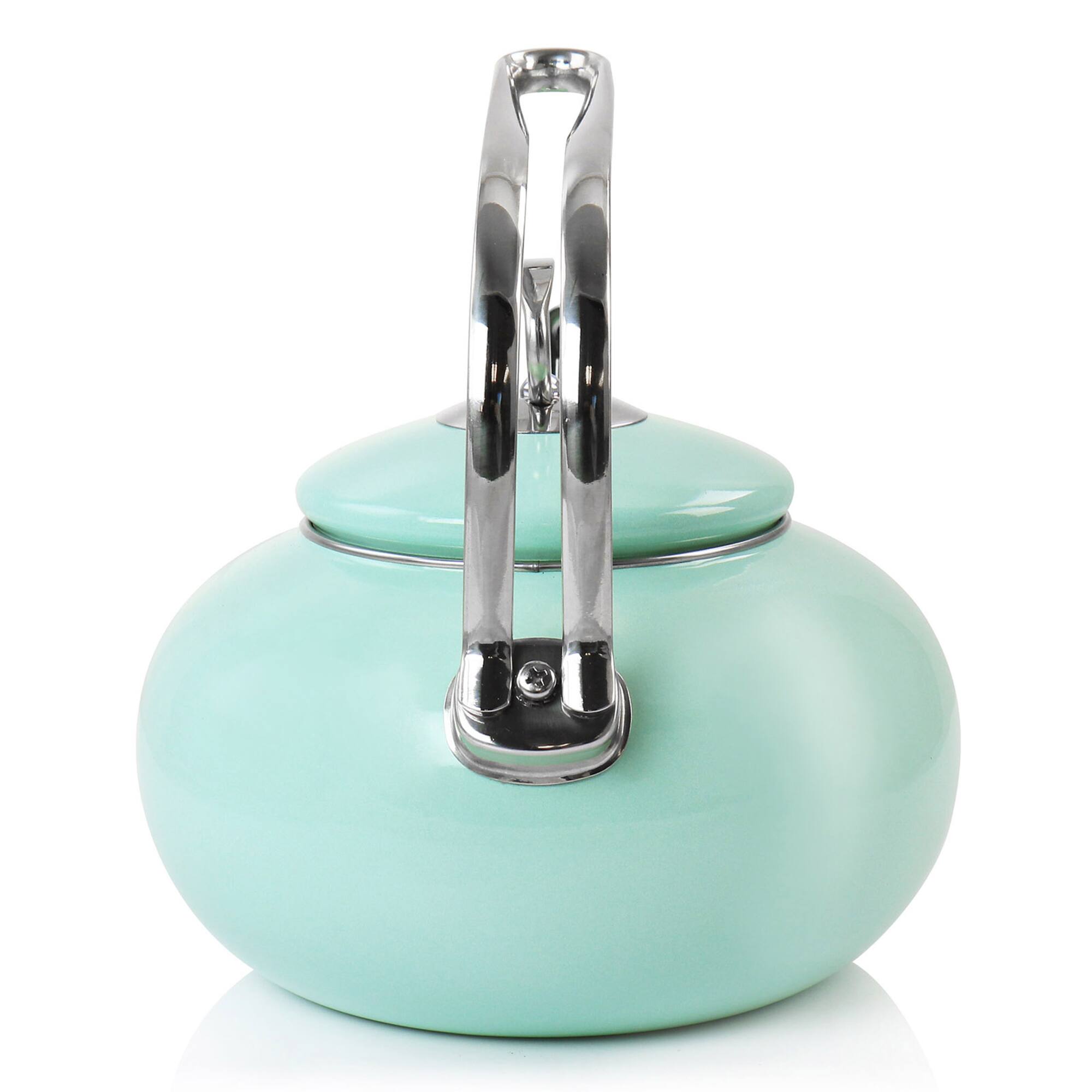 Martha Stewart 1.5qt. Mint Enamel on Steel Stovetop Tea Kettle